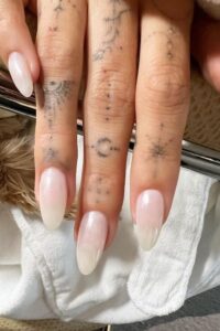 hailey bieber nails glazed donut nails